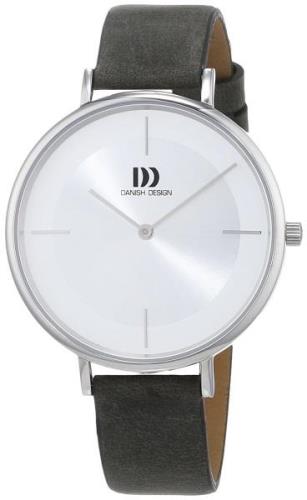 Danish Design Classic Damklocka IV12Q1185 Silverfärgad/Läder Ø36 mm