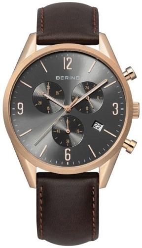 Bering Classic Herrklocka 10542-562 Grå/Läder Ø42 mm