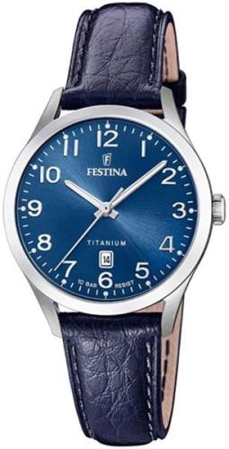 Festina 99999 Damklocka F20469-2 Blå/Läder Ø32 mm