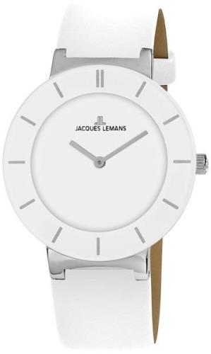 Jacques Lemans Monaco Damklocka 1-1948B Vit/Läder Ø30 mm