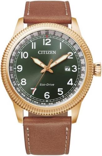 Citizen Eco Drive 180 Herrklocka BM7483-15X Grön/Läder Ø43 mm