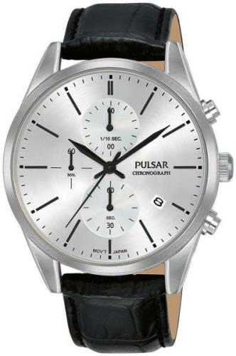 Pulsar 99999 Herrklocka PM3137X1 Silverfärgad/Läder Ø41 mm