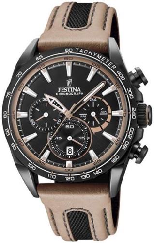 Festina 99999 Herrklocka F20351-1 Svart/Läder Ø44 mm