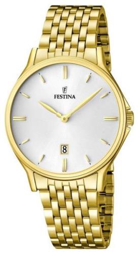 Festina Dress Herrklocka F16746-1 Vit/Gulguldtonat stål Ø39 mm