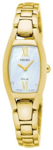 Seiko Solar Damklocka SUP314P1 Vit/Gulguldtonat stål