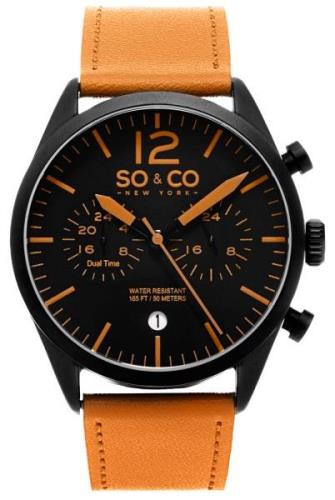 So & Co New York Monticello Herrklocka 5028.3 Svart/Läder Ø42 mm