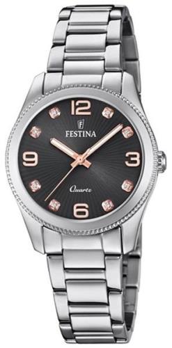 Festina Damklocka F20208-2 Svart/Stål Ø31 mm