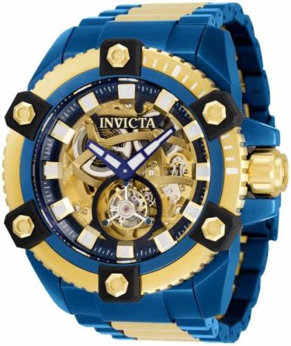 Invicta Reserve Herrklocka 33808 Blå/Gulguldtonat stål Ø56 mm