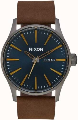 Nixon The Sentry Herrklocka A105-2984 Blå/Läder Ø42 mm