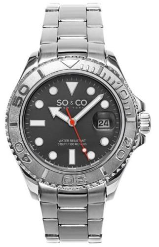 So & Co New York Yacht Timer Herrklocka 5053.1 Grå/Stål Ø40 mm