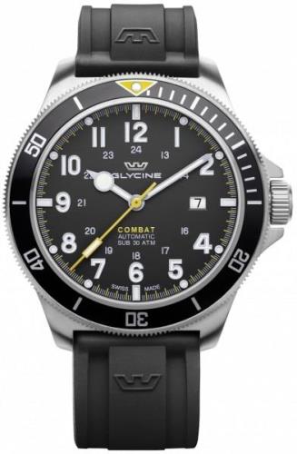 Glycine Combat Sub GL0274 Svart/Gummi Ø46 mm