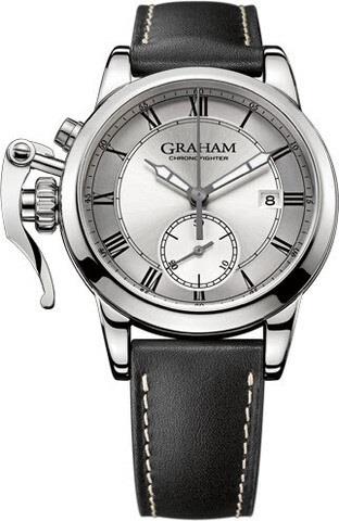 Graham Chronofighter Herrklocka 2CXAY.S05A Silverfärgad/Läder Ø42