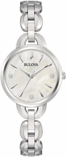 Bulova Damklocka 96P230 Vit/Stål Ø28 mm