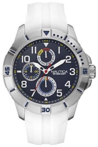 Nautica Multifunction Herrklocka NAI12514G Blå/Gummi Ø47 mm