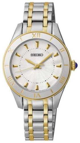 Seiko Damklocka SRZ432P1 Dress Ladies Silverfärgad/Gulguldtonat