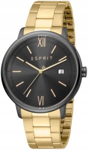 Esprit Herrklocka ES1G181M0085 Kaye Svart/Gulguldtonat stål Ø42 mm