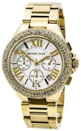 Michael Kors Damklocka MK5756 Camille Vit/Gulguldtonat stål Ø43 mm