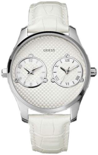 Guess Herrklocka W80043G1 Trend Vit/Läder Ø44 mm