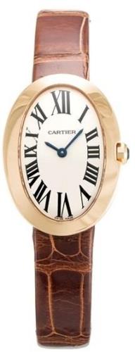 Cartier Damklocka W8000007 Baignoire Silverfärgad/Läder 31.6x24.5 mm