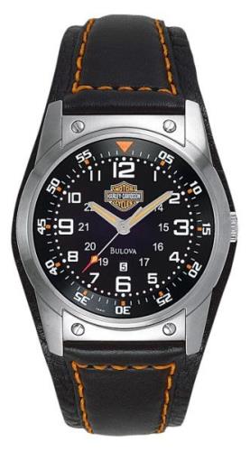 Bulova Herrklocka 76B31 Harley-Davidson Svart/Läder Ø40 mm