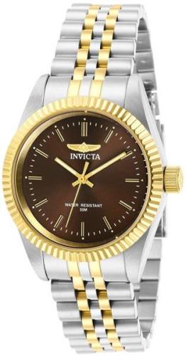 Invicta Damklocka 29404 Specialty Brun/Gulguldtonat stål Ø36 mm