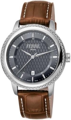 Ferrè Milano Herrklocka FM1G130L0021 Grå/Läder Ø42 mm