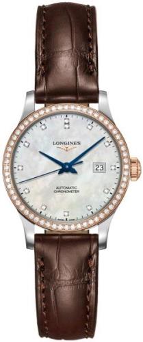 Longines Damklocka L2.321.5.89.2 Record Vit/Läder Ø30 mm