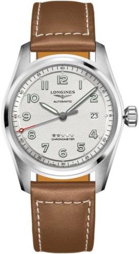 Longines Herrklocka L3.810.4.73.4 Spirit Silverfärgad/Läder Ø40 mm