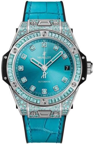 Hublot Damklocka 465.WX.897T.LR.0919 Big Bang 39Mm Blå/Gummi Ø39 mm