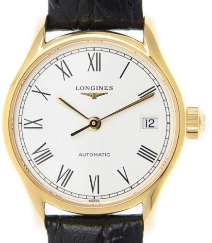 Longines Damklocka L4.360.2.11.2 Lyre Vit/Läder Ø25 mm