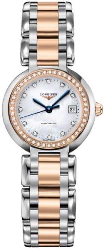 Longines Damklocka L8.111.5.89.6 Primaluna Vit/18 karat roséguld