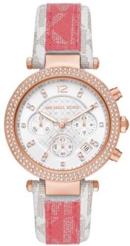 Michael Kors Damklocka MK6951 Parker Vit/PVC (Polyvinylklorid) Ø39 mm