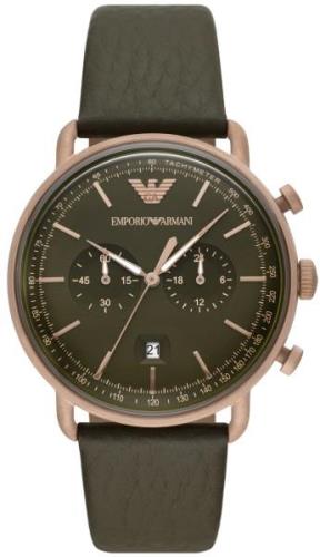 Emporio Armani Herrklocka AR11421 Aviator Grön/Läder Ø43 mm