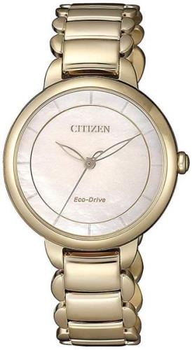 Citizen Damklocka EM0673-83D Eco Drive 180 Vit/Gulguldtonat stål