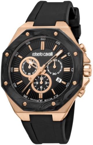 Roberto Cavalli by Franck Muller Herrklocka RV1G123P1021 Svart/Gummi