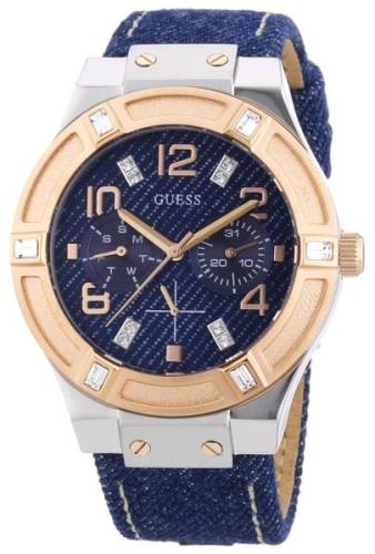 Guess Damklocka W0289L1 Jet Blå/Textil Ø39 mm