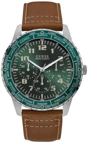 Guess Herrklocka W1170G1 Pioneer Grön/Läder Ø46 mm