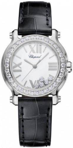 Chopard Damklocka 278509-3007 Happy Sport Vit/Läder Ø30 mm