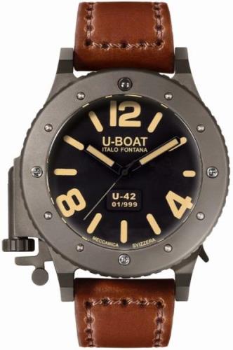 U-Boat Herrklocka 6157 U-42 Svart/Läder Ø53 mm