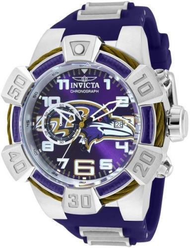 Invicta Herrklocka 35786 Nfl Lila/Kolfiber Ø52 mm