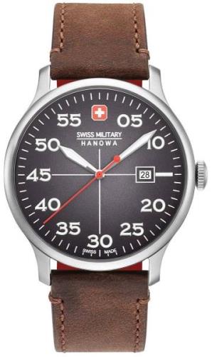 Swiss Military Herrklocka 06-4326.04.009 Hanowa Grå/Läder Ø43 mm