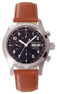 Hamilton Herrklocka H71516533 Khaki Svart/Läder Ø42 mm