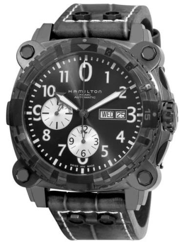 Hamilton Herrklocka H78696393 Khaki Belowzero Svart/Läder Ø47 mm