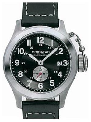 Hamilton Herrklocka H77415733 Khaki Svart/Läder Ø42 mm