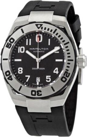 Hamilton Herrklocka H77615333 Khaki Navy GMT Svart/Gummi Ø38 mm