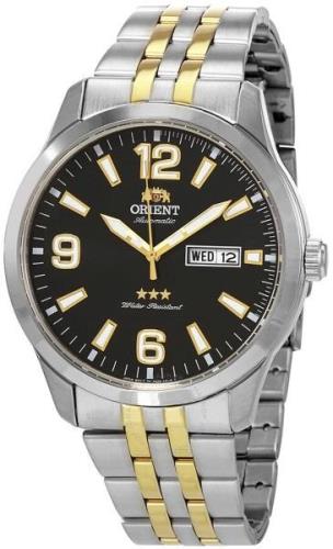 Orient 3 Star Herrklocka RA-AB0005B19B Svart/Gulguldtonat stål Ø43