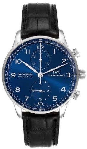 IWC Herrklocka IW371491 Portuguese Blå/Läder Ø41 mm