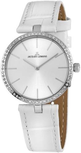 Jacques Lemans Damklocka 1-2024G Milano Silverfärgad/Läder Ø34 mm