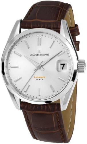 Jacques Lemans Damklocka 1-1912B Derby Silverfärgad/Läder Ø34 mm