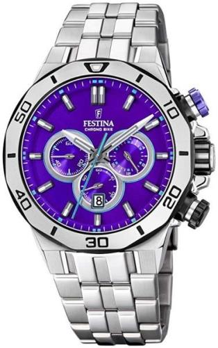 Festina Herrklocka F20448-D Lila/Stål Ø44 mm